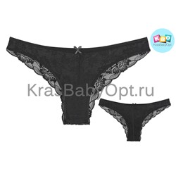 Трусы женские бразилиана с кружевными вставками