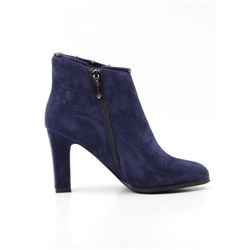 D8-4187 DARK BLUE Ботильоны женские (натуральная замша, байка) размер 34
