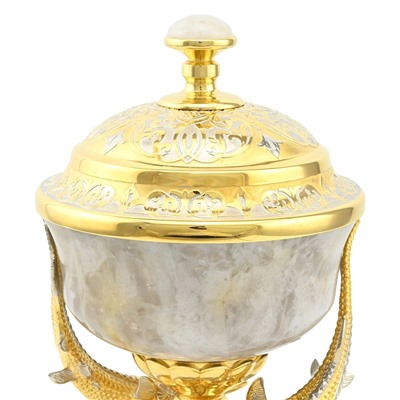 Икорница из горного хрусталя "Два Осетра" Златоуст