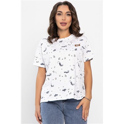 Футболка Мэнси (белая/цветы) Б14127-4М