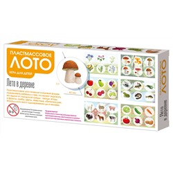 Обучающее лото для детей «Лето в деревне» с пластиковыми фишками