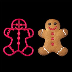 Вырубка для пряника с оттиском "Человечек пряничный" пластик, 10,5 см