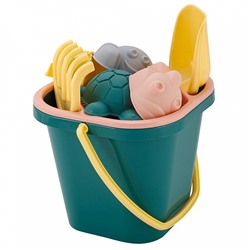 Песочный набор Lalababy Follow Me (ведерко, сито, совочек, грабельки, 4 формочки) LA102012096 изумрудный город