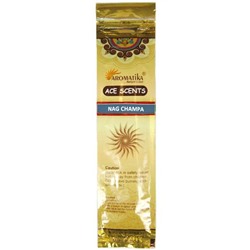 Ace Scents NAG CHAMPA Natural Masala Incense Sticks, Aromatika (НАГ ЧАМПА натуральные ароматические палочки, Ароматика), 20 палочек.