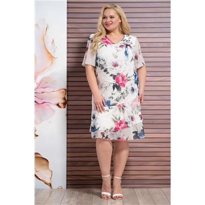 Alani Collection 1920 розово-голубые_цветы, Платье