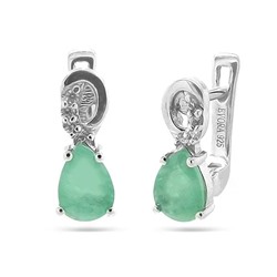 Серьги из серебра изумруд, Алена