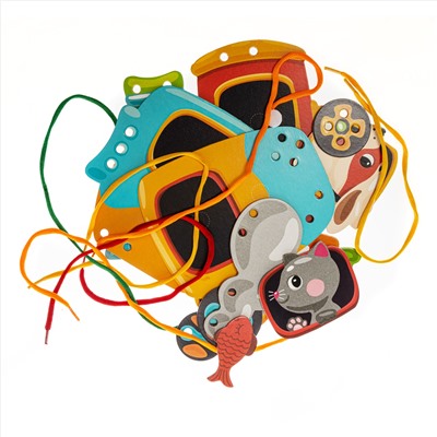 Шнуровки и липучки. «Паровозик» BABY TOYS