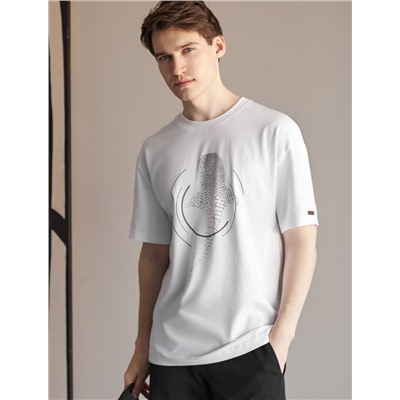 Свободная футболка  с авторским принтом