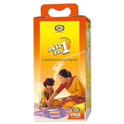 ALL IN ONE Assorted pack of Cycle Pure Agarbathies (Набор ассорти благовоний ВСЁ В ОДНОМ, Сайкл Пьюр Агарбатис), 1 уп. (13 предметов)