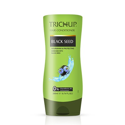 Trichup Hair Conditioner BLACK SEED, Vasu (Тричуп Кондиционер ЧЕРНЫЕ СЕМЕНА, Питание и защита, Васу), ЗЕЛЕНАЯ БУТЫЛКА, 200 мл.