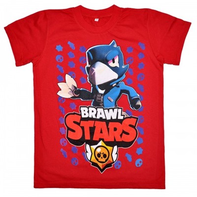 Футболка подростковая "Brawl Stars - Ворон" (красный)