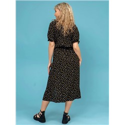 Платье женское Текс-Плюс, цвет черный зеленый