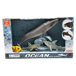 06 Набор Морские обитатели (синий кит,2 акулы)(подв.эл.) 29*17см/коробка 5502 АКЦИЯ! СКИДКА 50%