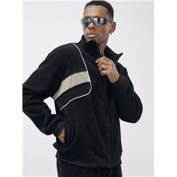 Спортивный костюм мужской демисезонный на флисе черного цвета 329Ch