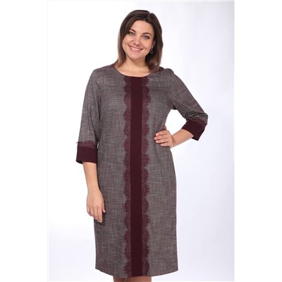 Lady Style Classic 1509 бордовый_с_серым, Платье