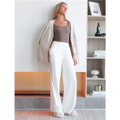 Свободные брюки  из тонкого премиального футера с эластаном