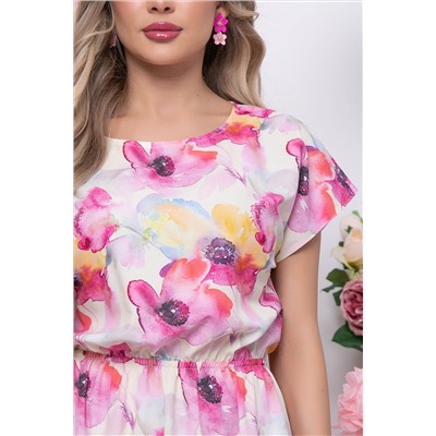 Платье "Кейтлин" (акварель/цветы) П5828