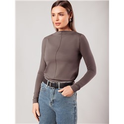 Джемпер с цельнокроеным воротом из премиального хлопка