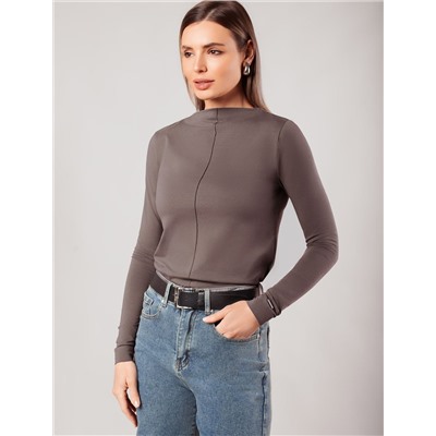 Джемпер с цельнокроеным воротом из премиального хлопка