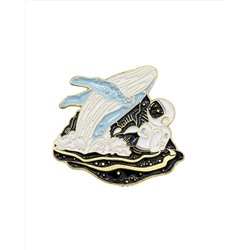 Металлический значок "Астронавт и кит" Ш*В: 2.9*2.7 см