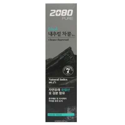 Зубная паста с углем и мятой Dental Clinic 2080 Pure Black Clean, Корея, 120 г Акция