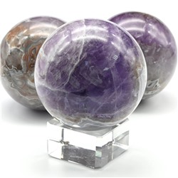 Шар из аметиста и агата, диаметр 66-68мм