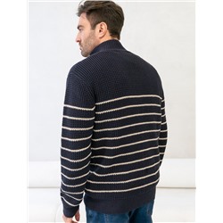 Свитер фактурной крупной вязки с металлической молнией