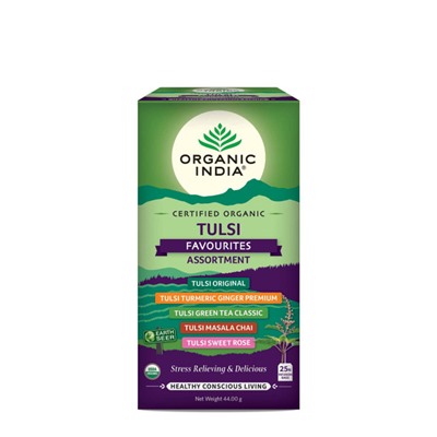 TULSI FAVORITES Assortment, Organic India (ТУЛСИ ИЗБРАННОЕ Ассорти, Органик Индия), 25 пакетиков.