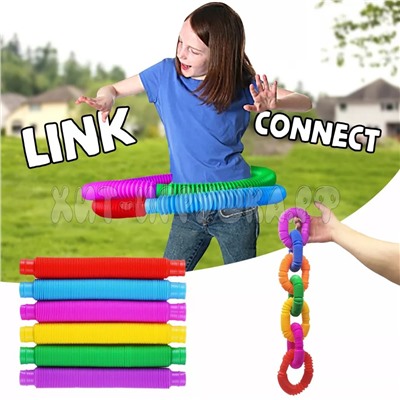Pop tubes большие 70 см диаметр 3 см / Развивающая игрушка антистресс / гофра / поп трубка в ассортименте tubes_big, tubes_big