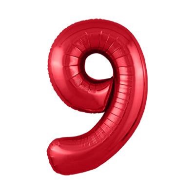 Шар фольгированный "Цифра 9" (40*102см, красный) 756355, (ИП Николаев А.П.)