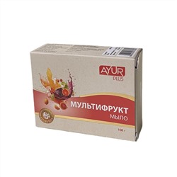 MIXED FRUITY soap, Ayur Plus (Мыло туалетное МУЛЬТИФРУКТ, Аюр Плюс), 100 г.