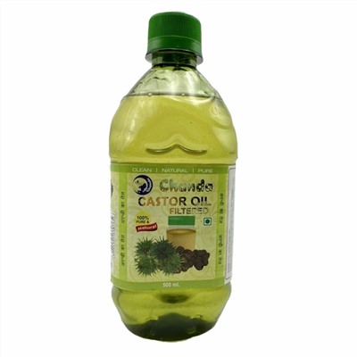 CASTOR OIL 100% Pure FILTERED, Chanda (КАСТОРОВОЕ МАСЛО 100% чистое фильтрованное, Чанда), 500 мл.