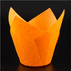 Капсула - тюльпан для выпечки оранжевая 80*50, 20 шт