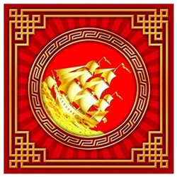 Салфетка денежная Корабль сокровищ 15х15см 4 шт. SH 903353