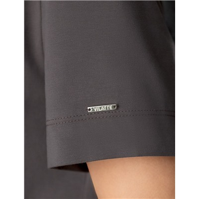 Нарядная футболка с принтом пайетками из премиального хлопка с эластаном