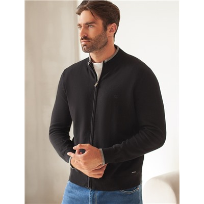 Кардиган на молнии из хлопка с нейлоном