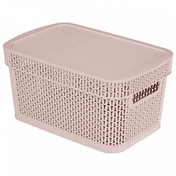 Корзина для хранения Keeplex Ajur с крышкой 5 л, 28,1×18,5×13,9 см KL411311005 бежевый топаз