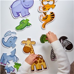 Мягкие пазлы-контуры для малышей «Африканские животные» серия Baby Toys
