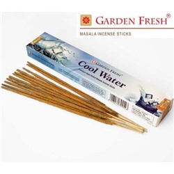 COOL WATER Premium Hand Rolled Masala Incense Sticks, Garden Fresh (ПРОХЛАДНАЯ ВОДА премиальные масала благовония ручного изготовления, Гарден Фреш), уп. 15 г.