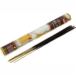 Hem Incense Sticks GOLD SILVER (Благовония, привлекающие деньги ЗОЛОТО И СЕРЕБРО, Хем), уп. 20 палочек.