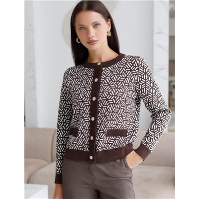 Жакет жаккардовой вязки с кашемиром