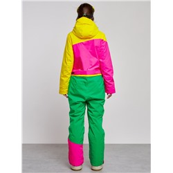 Горнолыжный комбинезон женский зимний желтого цвета 2327J