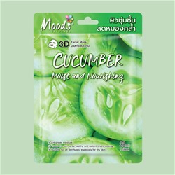 Moods 3D Facial Mask CUCUMBER, Belov (Увлажняющая тканевая маска для лица ОГУРЕЦ, Белов), 1 шт. (38 мл.)