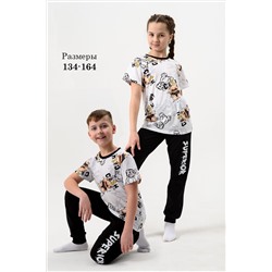 Детская пижама с брюками Краш короткий рукав НАТАЛИ #981419