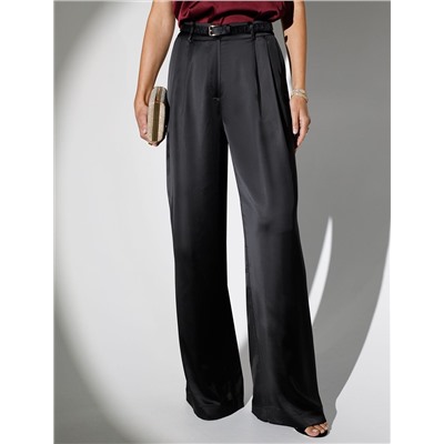 Брюки палаццо широкие из струящегося сатина