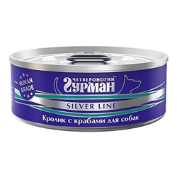 Четвероногий Гурман Silver для собак Кролик с крабами в желе 100г АГ