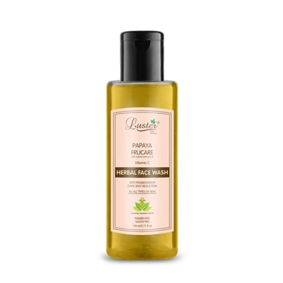 PAPAYA FRUCARE Face Wash, Luster (ПАПАЙЯ ФРУКЕА травяной гель для умывания без сульфатов и парабенов С ЭКСТРАКТОМ ВИТАМИНА C, Ластер), 110 мл.