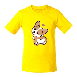 Футболка детская Little Corgi, желтая