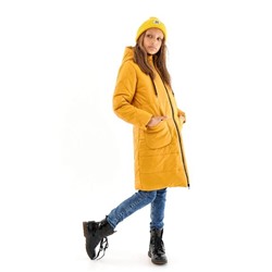 Пальто для девочки Классик горчичный