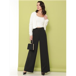 Брюки-палаццо черные с защипами